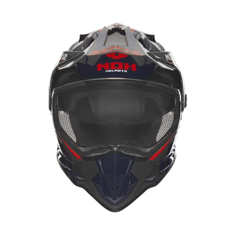 Enduro-motorcykelhjelm NOX N312 Vapor sort-blå-rød