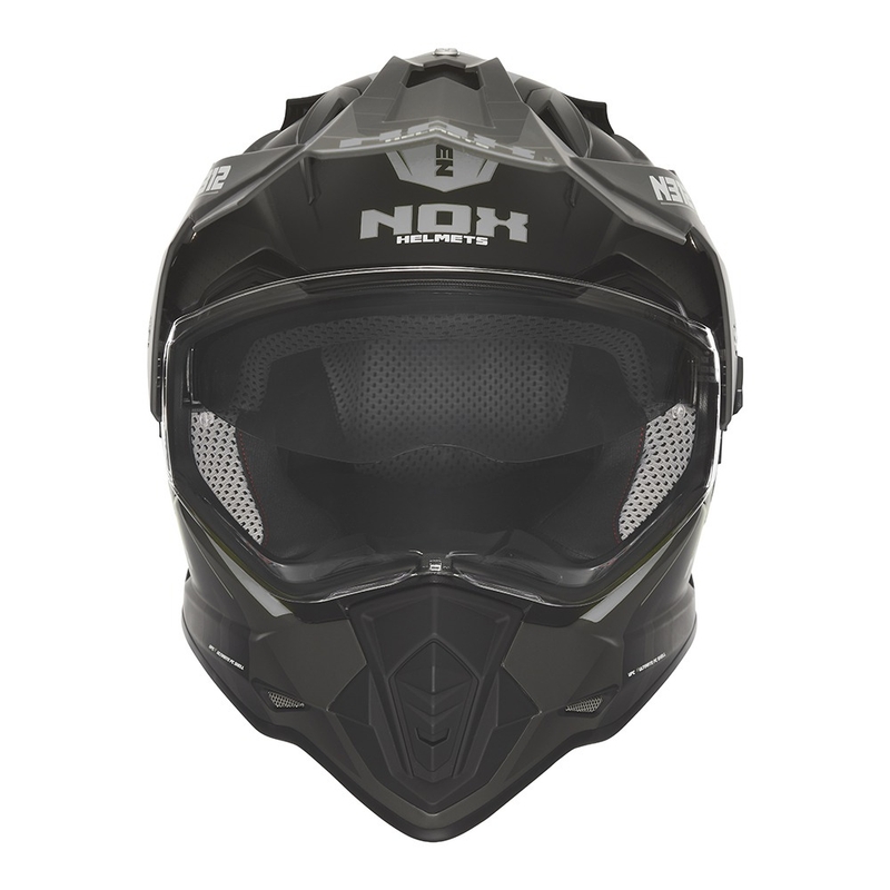 Enduro-motorcykelhjelm NOX N312 Vapor mat sort-grå