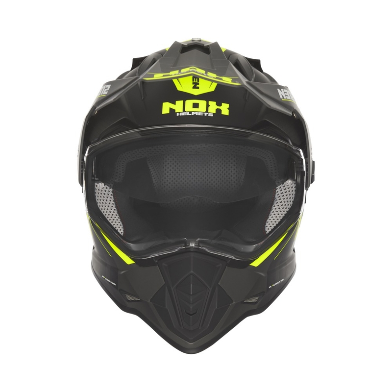 Enduro-motorcykelhjelm NOX N312 Vapor mat sort-gul
