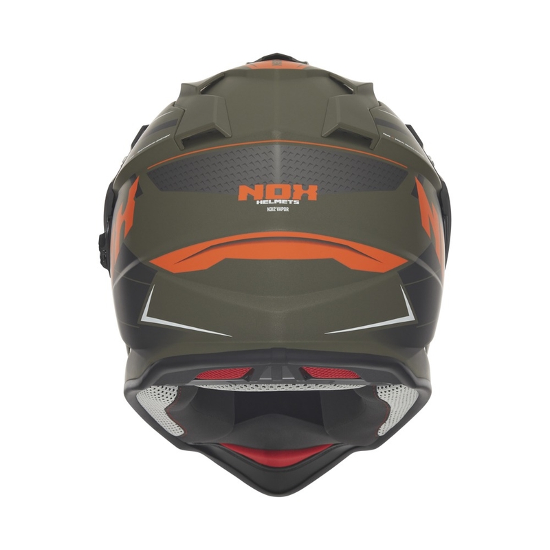 Enduro-motorcykelhjelm NOX N312 Vapor matt khaki-orange