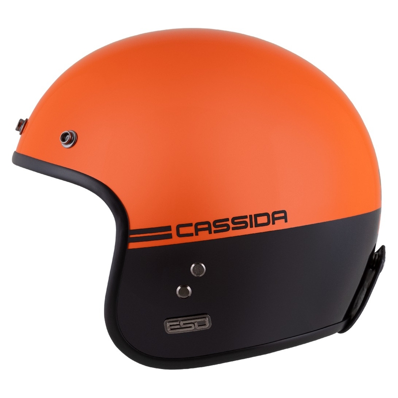 Cassida Eso Super Hooligan Open Motorcykelhjelm Sort-Orange Pearl