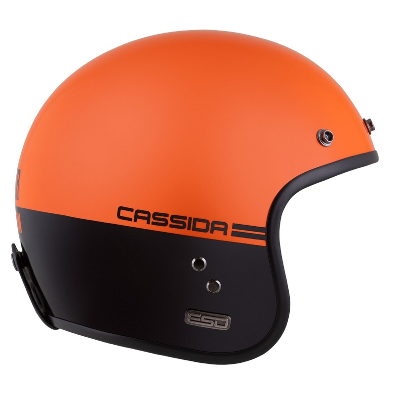 Cassida Eso Super Hooligan Open Motorcykelhjelm Sort-Orange Pearl