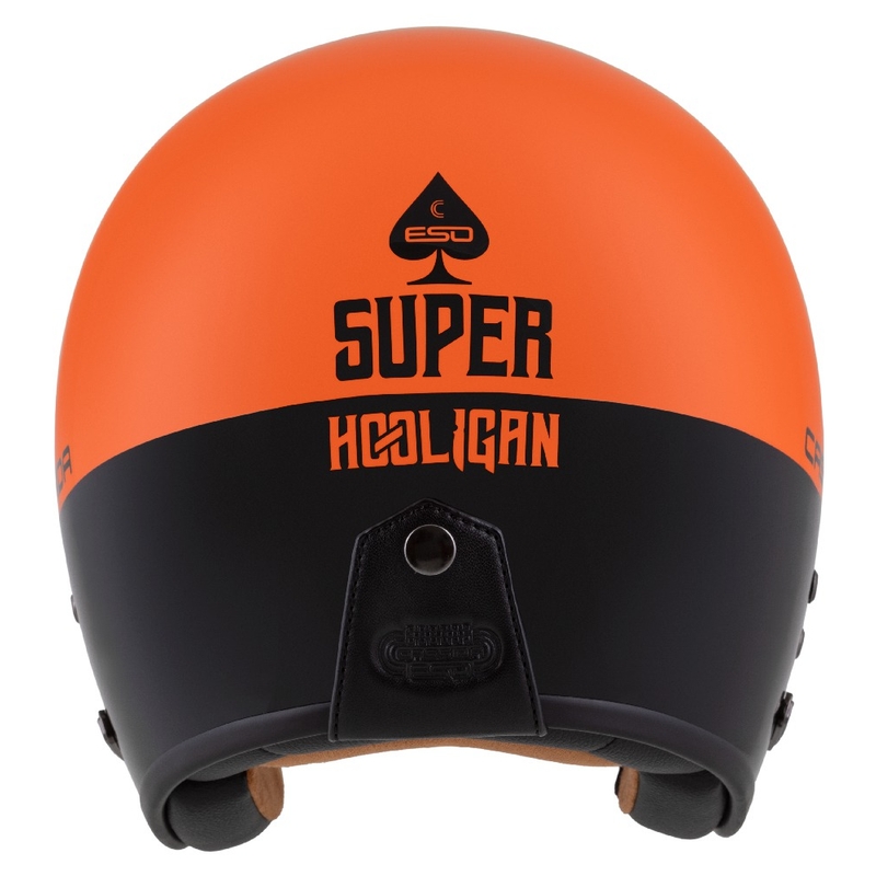 Cassida Eso Super Hooligan Open Motorcykelhjelm Sort-Orange Pearl