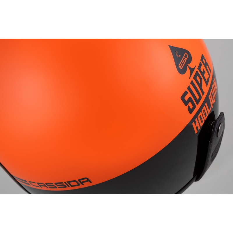 Cassida Eso Super Hooligan Open Motorcykelhjelm Sort-Orange Pearl