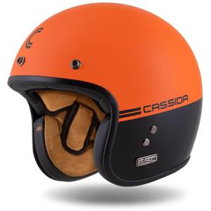 Cassida Eso Super Hooligan Open Motorcykelhjelm Sort-Orange Pearl