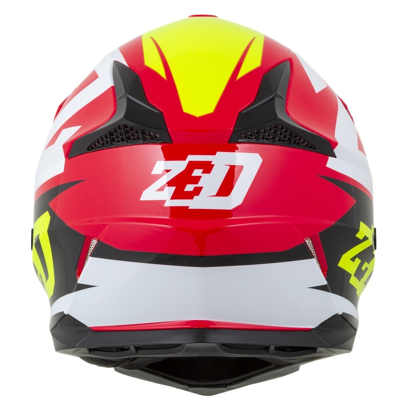 Motocrosshjelm til motorcykel ZED X1.9 Targa rød-fluogul-sort-hvid