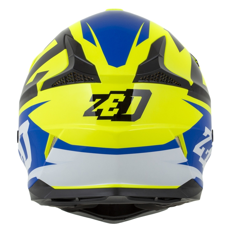 Motocrosshjelm til motorcykel ZED X1.9 Targa fluo gul-blå-sort-hvid