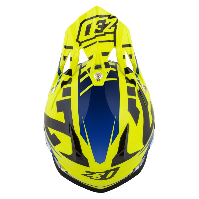 Motocrosshjelm til motorcykel ZED X1.9 Targa fluo gul-blå-sort-hvid