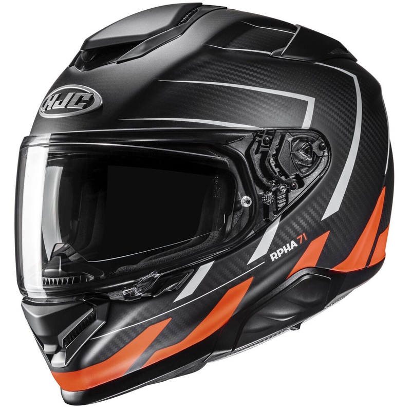 Integreret motorcykelhjelm HJC RPHA 71 CARBON Cano MC6HSF sort-orange udsalg