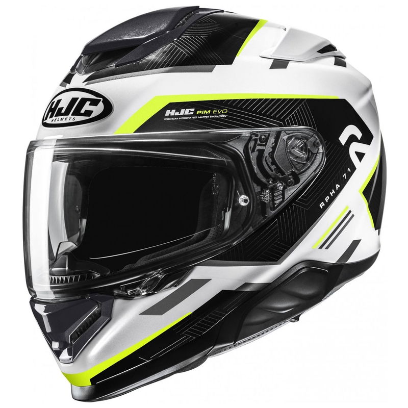 Integreret motorcykelhjelm HJC RPHA 71 Ellon MC3H hvid-sort-fluogul udsalg