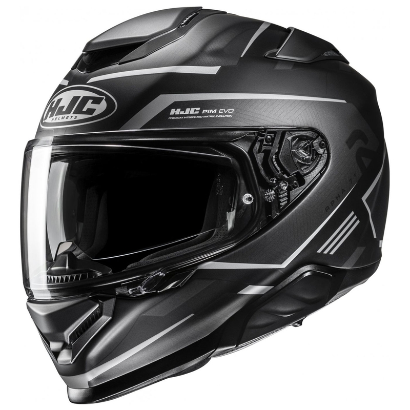 Integreret motorcykelhjelm HJC RPHA 71 Ellon MC5SF sort-grå udsalg