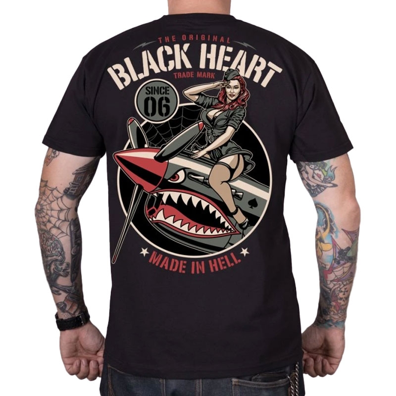 T-shirt Black Heart Air Fighter sort
