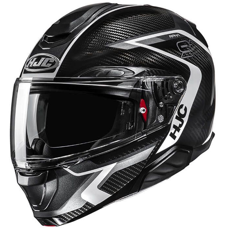 Sammenklappelig motorcykelhjelm HJC RPHA 91 CARBON Lagos MC5 sort-grå
