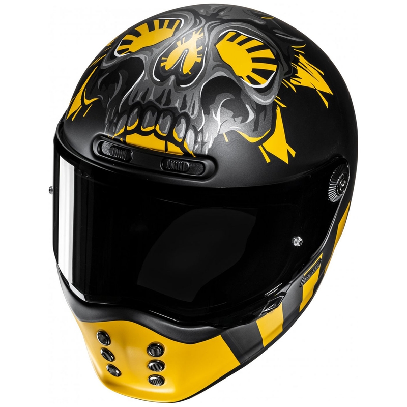 Integreret motorcykelhjelm HJC V10 Crania MC3SF sort-gul