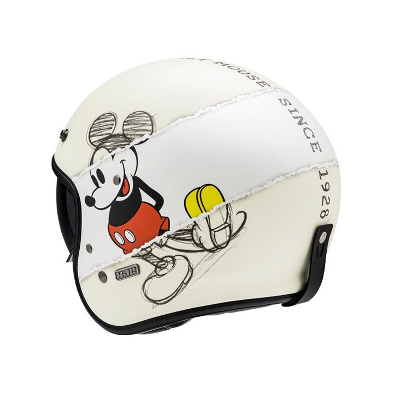 Åben motorcykelhjelm HJC V31 Disney Mickey Sketch MC1SF hvid-sort