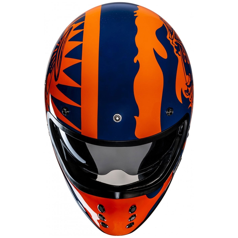 HJC V60 Flame MC27 integralhjelm orange-blå