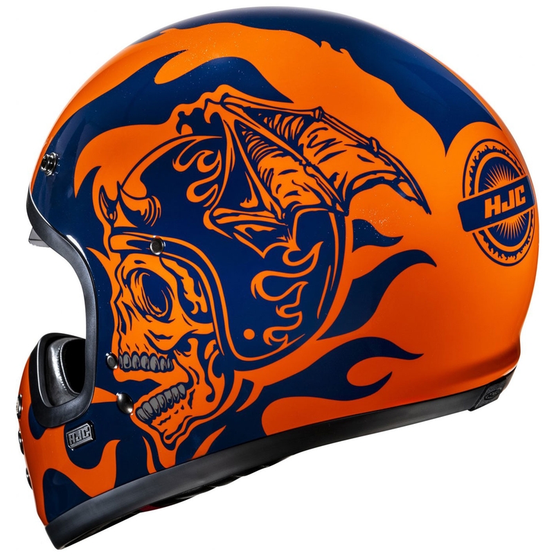 HJC V60 Flame MC27 integralhjelm orange-blå