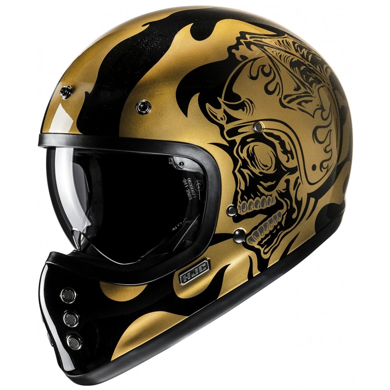 HJC V60 Flame MC9 integralhjelm, guld-sort