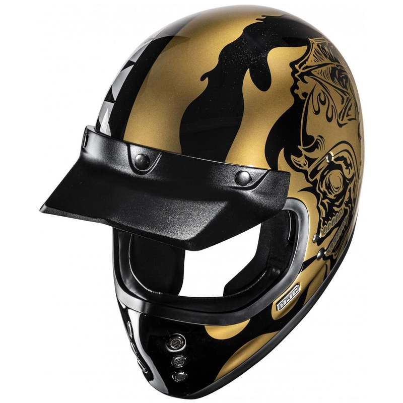 HJC V60 Flame MC9 integralhjelm, guld-sort