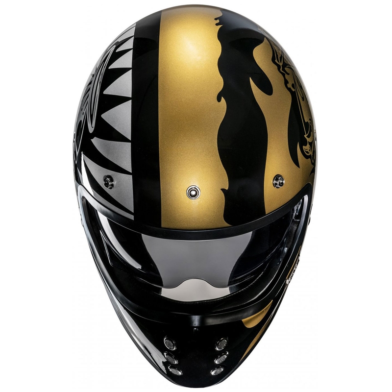 HJC V60 Flame MC9 integralhjelm, guld-sort