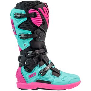 SiDi Crossfire 3 SRS Black-Mint-Pink motorcykelstøvler