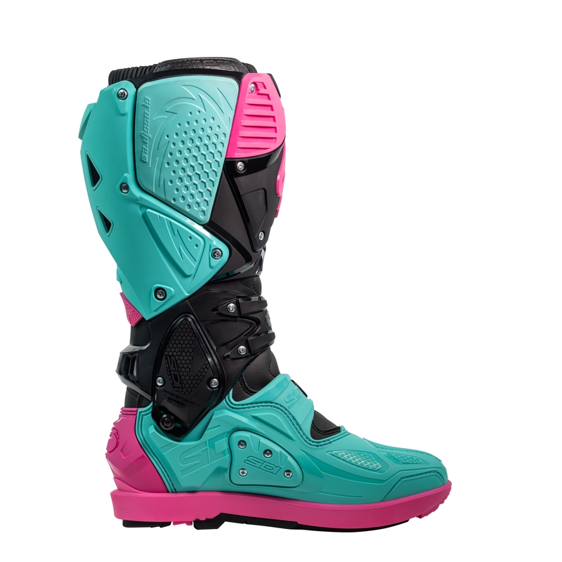 SiDi Crossfire 3 SRS Black-Mint-Pink motorcykelstøvler