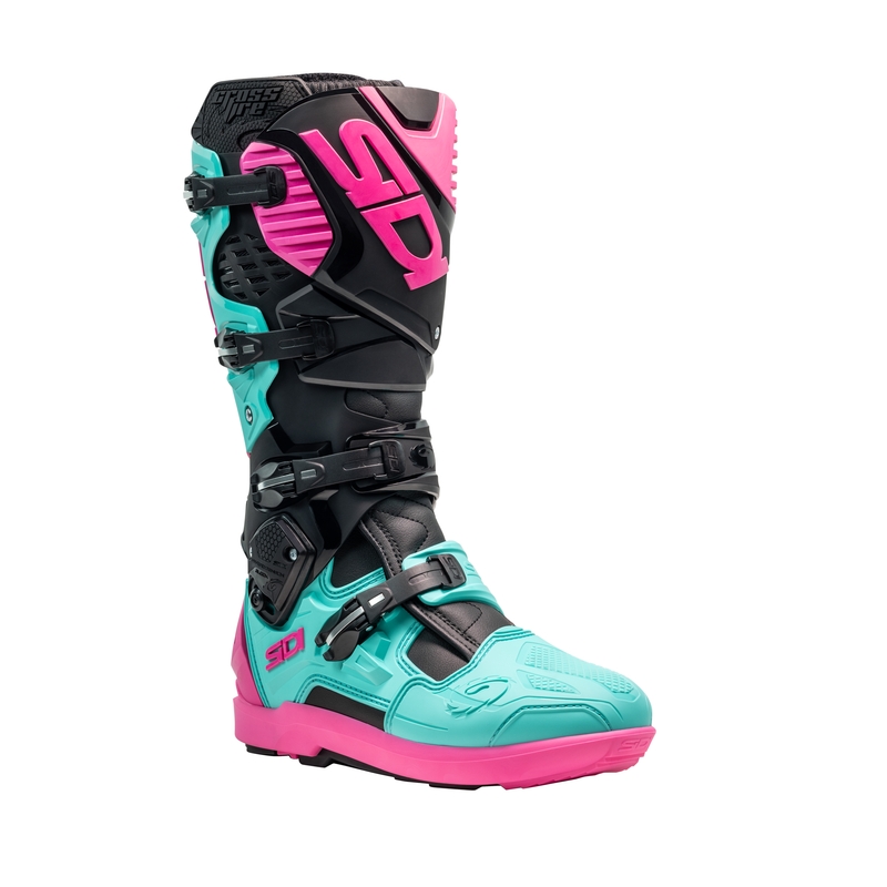 SiDi Crossfire 3 SRS Black-Mint-Pink motorcykelstøvler