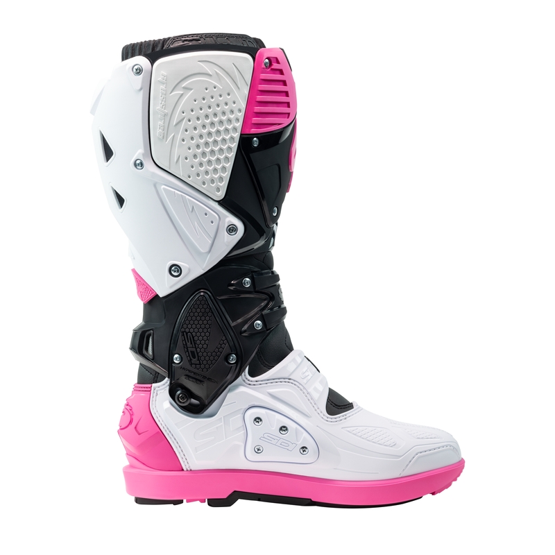 SiDi Crossfire 3 SRS motorcykelstøvler i sort, hvid og pink