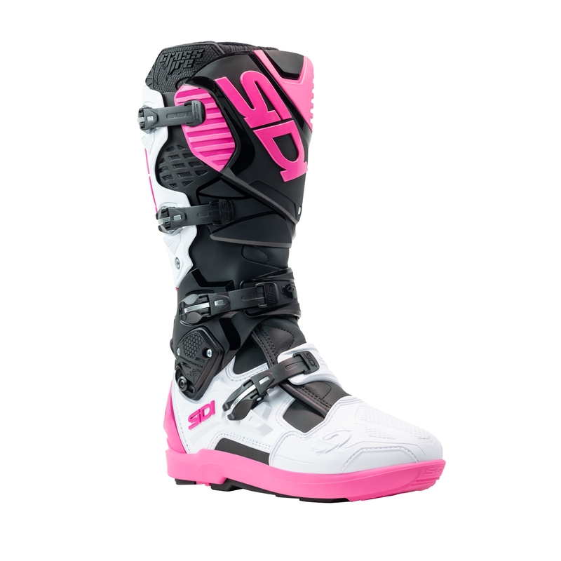 SiDi Crossfire 3 SRS motorcykelstøvler i sort, hvid og pink