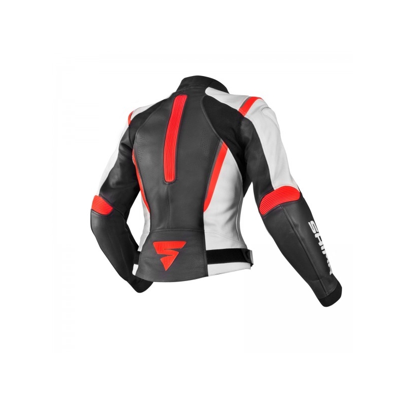 Dámská bunda na motorku Shima Miura černo-bílo-fluo červená výprodej
