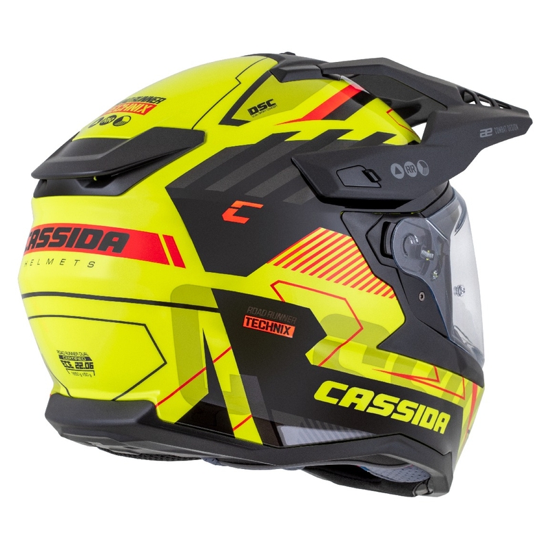 Endurohjelm Cassida Road Runner TechniX fluogul-sort-orangegrå