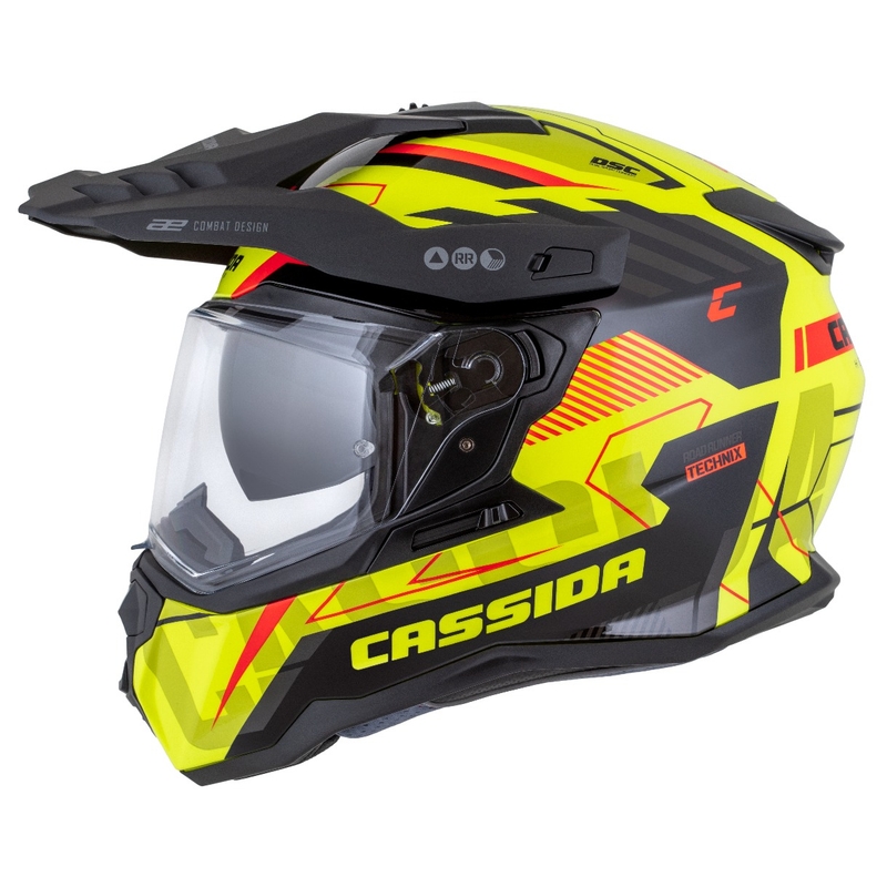 Endurohjelm Cassida Road Runner TechniX fluogul-sort-orangegrå