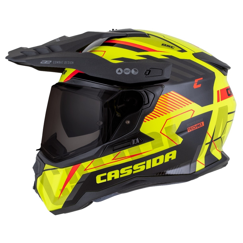 Endurohjelm Cassida Road Runner TechniX fluogul-sort-orangegrå