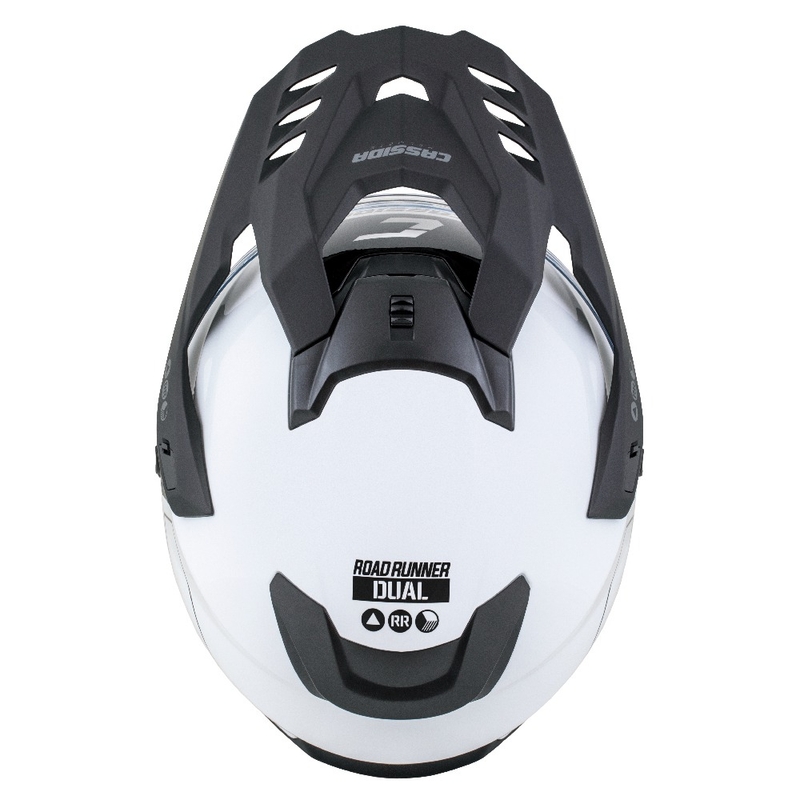 Endurohjelm Cassida Road Runner Dual hvid-sort