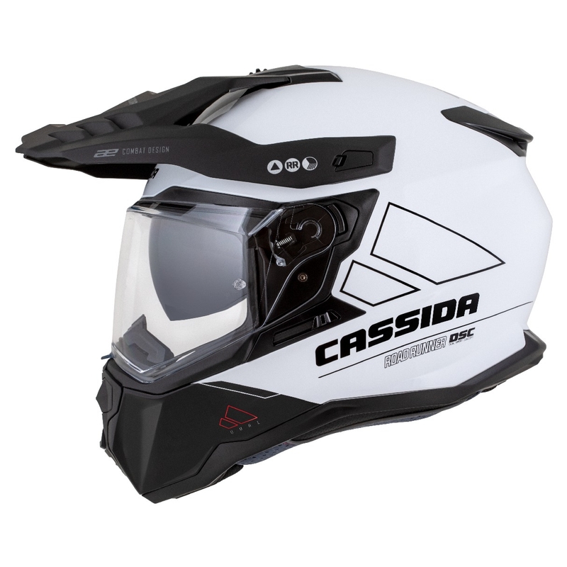 Endurohjelm Cassida Road Runner Dual hvid-sort