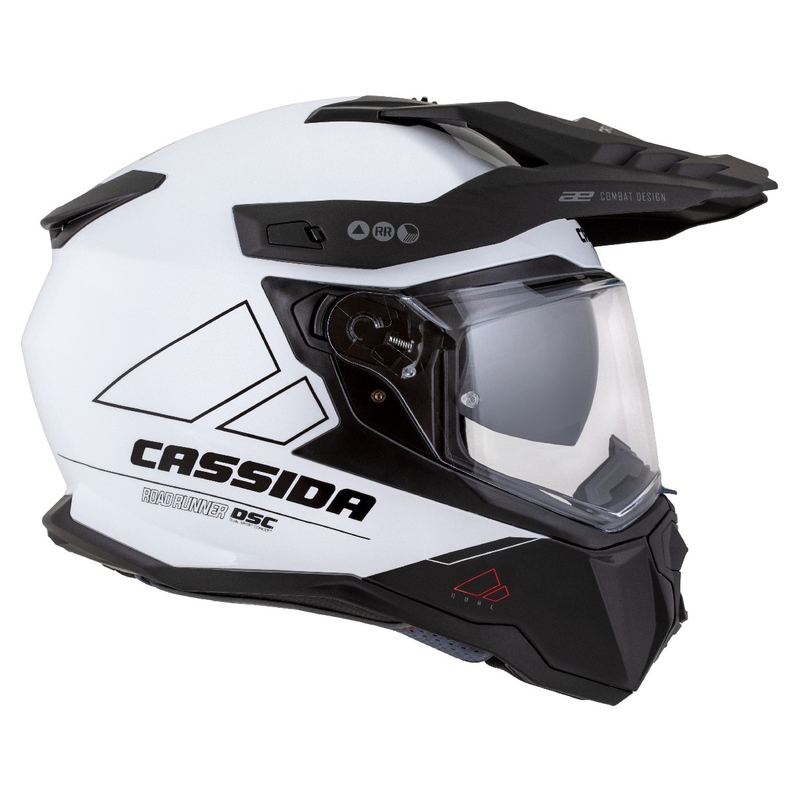 Endurohjelm Cassida Road Runner Dual hvid-sort