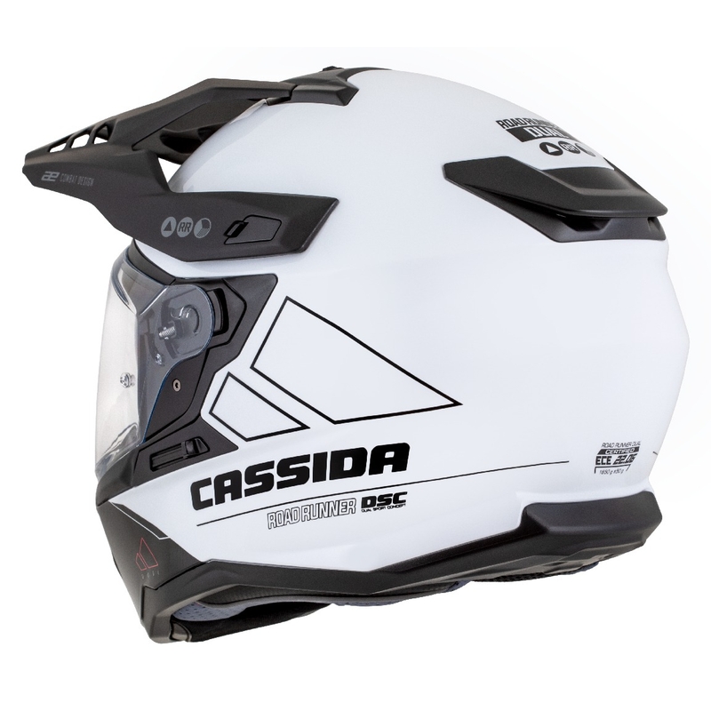 Endurohjelm Cassida Road Runner Dual hvid-sort