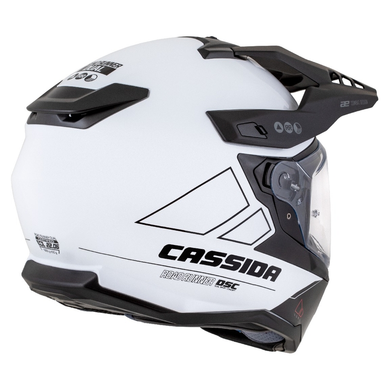 Endurohjelm Cassida Road Runner Dual hvid-sort
