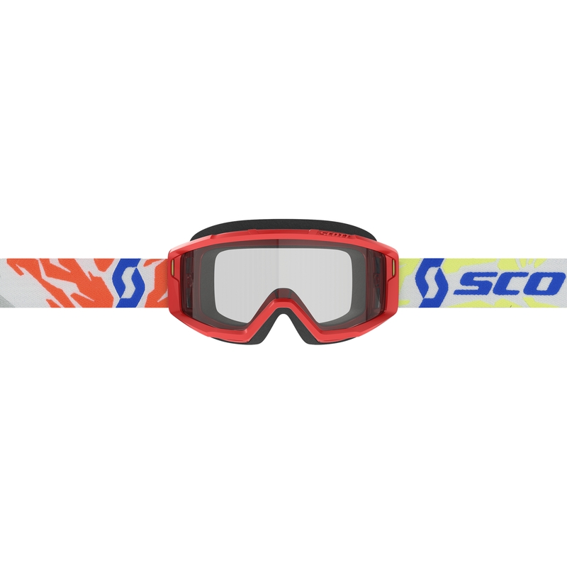 Motocrossbriller til børn SCOTT Primal Youth rød med klar plexi udsalg