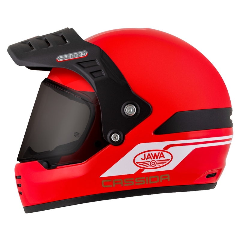 Endurohjelm Cassida FormX Jawa RotaX rød-hvid-guld