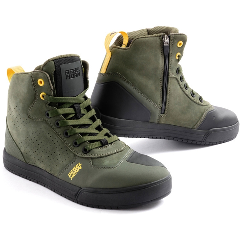 Rebelhorn Spike Green Motorcykelstøvler i læder