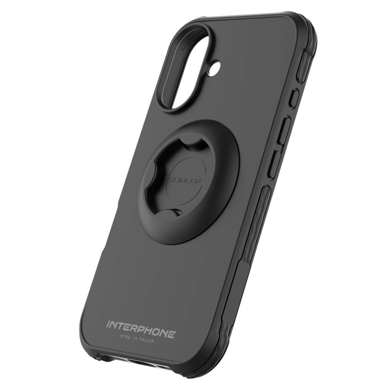 Beskyttelsescover Interphone QUIKLOX Tetraforce til Apple iPhone 16 sort