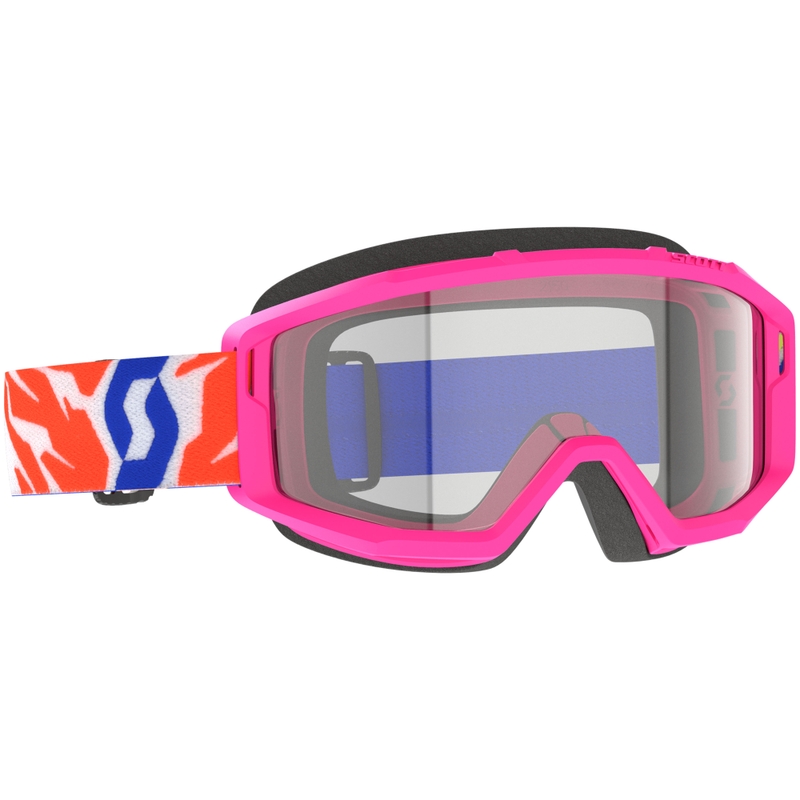 Motocrossbriller til børn SCOTT Primal Youth pink med klar plexi