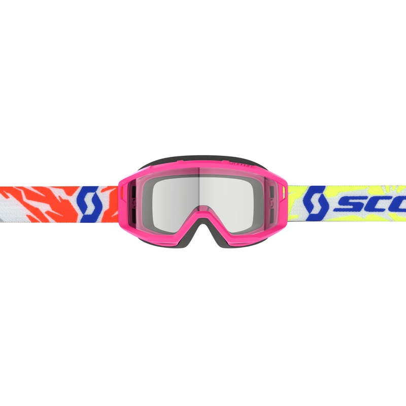 Motocrossbriller til børn SCOTT Primal Youth pink med klar plexi