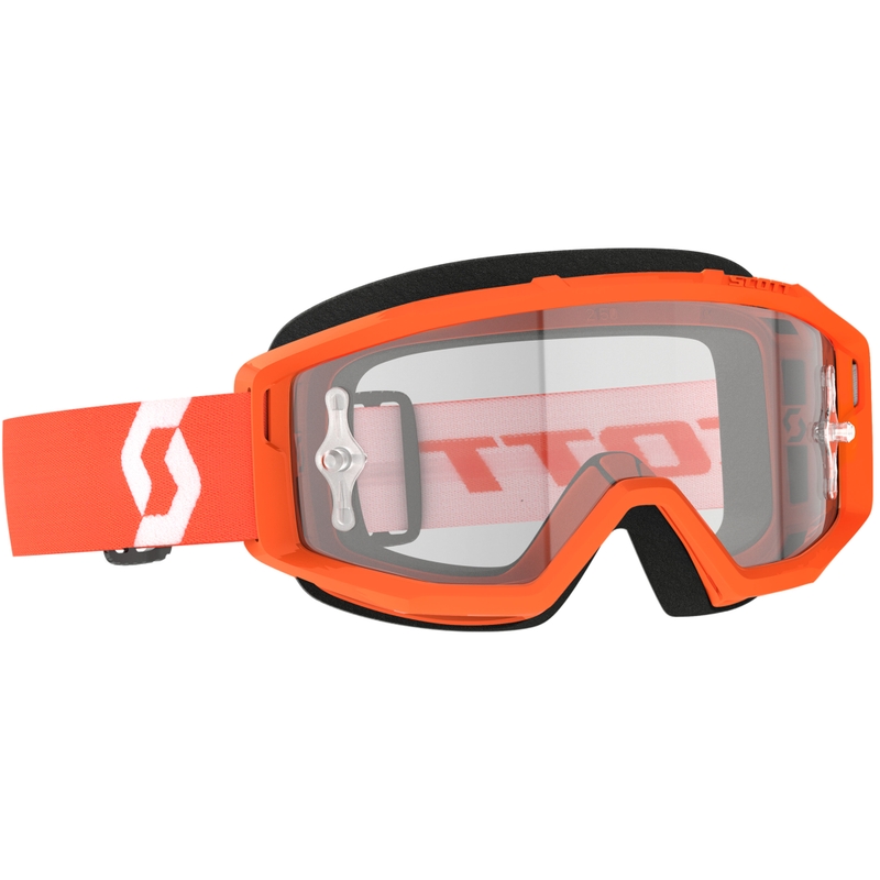 Motocrossbriller SCOTT Primal Clear orange og hvid med klart plexi