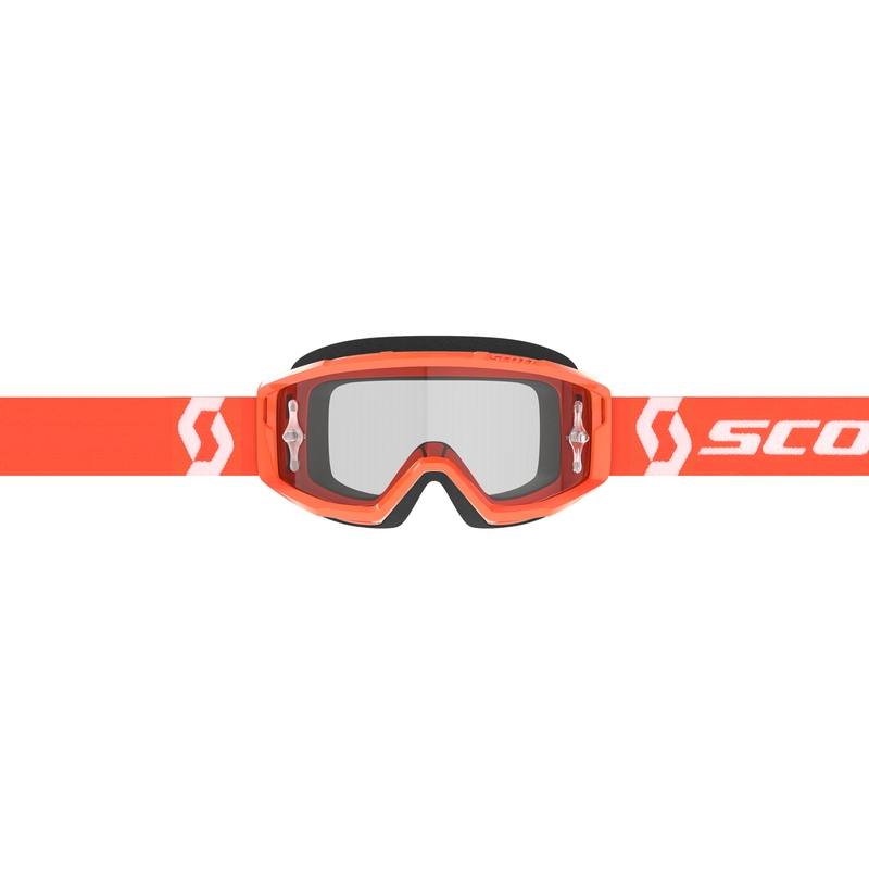 Motocrossbriller SCOTT Primal Clear orange og hvid med klart plexi