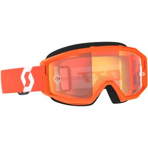 Motocrossbriller SCOTT Primal CH orange og hvid med kromorange plexi