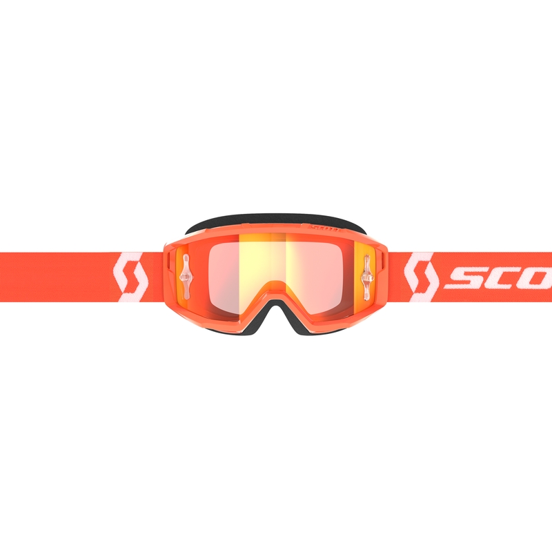 Motocrossbriller SCOTT Primal CH orange og hvid med kromorange plexi