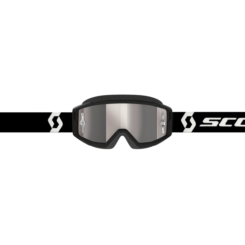 Motocrossbriller SCOTT Primal CH sort og hvid med krom-sølv-plexi