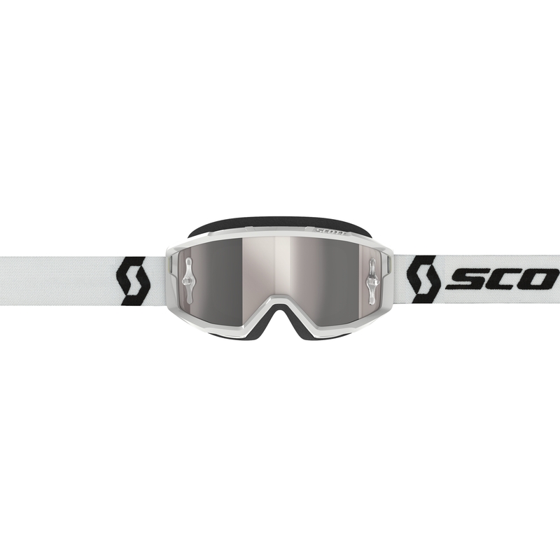 Motocrossbriller SCOTT Primal CH hvid med krom-sølv plexi